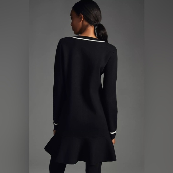 Endless Rose Sweater Dress | Size XS | Black White Trim Gold Button Preppy Mini - Picture 5 of 9